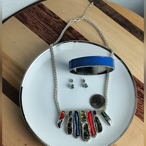 Jewelry Dish Saucer Bundle of 4 Multi Silver Tone - Picture 3 of 5